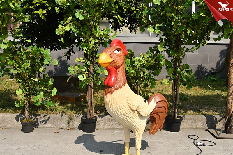 卡通動物雕塑，仿真公雞 